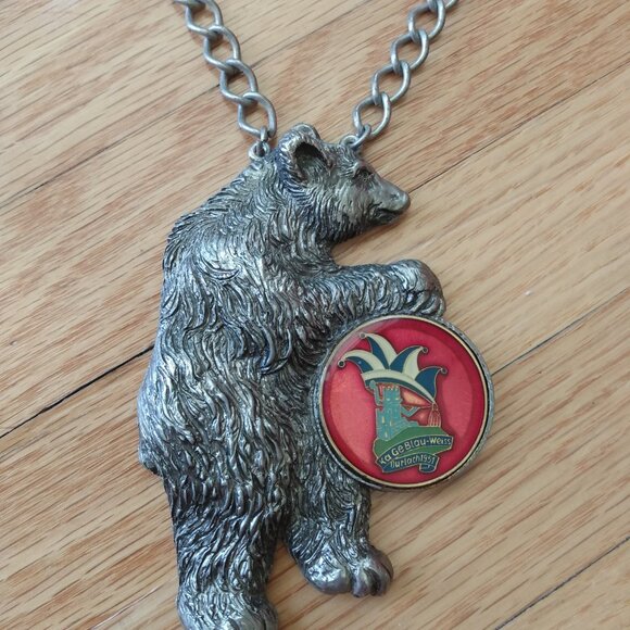 Vintage German Bear Necklace Ka Ge Blau-Weiss Durlach 1951 Festival Souvenir - Picture 5 of 12